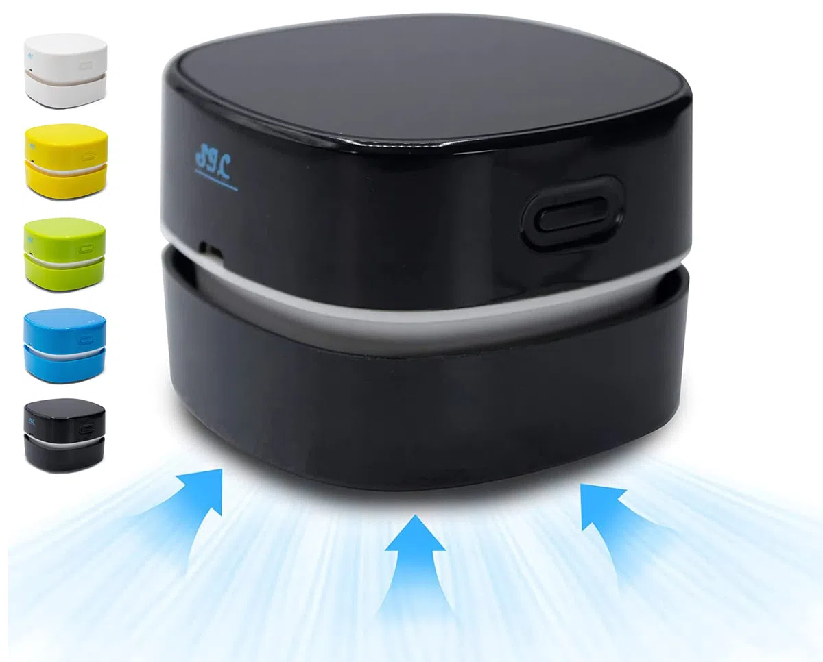 S.I.C Sci Mini aspiradora de Escritorio, aspiradora de Escritorio Recargable inalámbrica, barredora de lápiz, virutas de Goma, Confeti, Teclado, Coche, Escritorio (Negro)