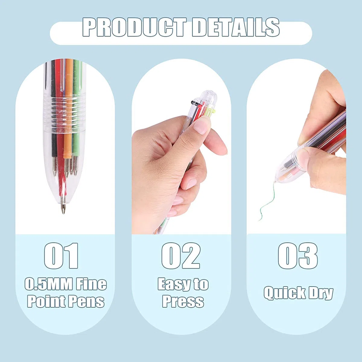 KAHEIGN 30 Piezas Pluma Lanzadera, 6 en 1 Bolígrafo Multicolor 0,5mm Bolígrafo Barril Transparente 14CM Bolígrafos Retráctiles para Escuela de Oficina Estudiantes Niños Regalo