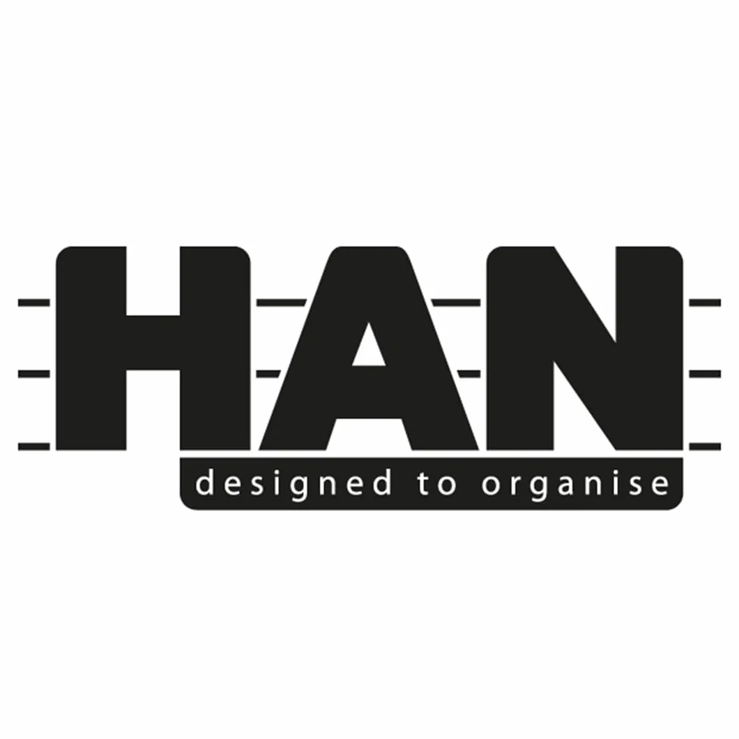 HAN Caja para fichas DIN A5 horizontal para 450 tarjetas con bisagra de acero, color azul