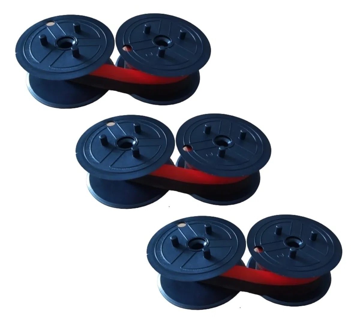 Generi Cinta - Paquete de 3 cintas compatibles con Olivetti COLLEGE LOGOS/LOGOS 650/654/662/682D/682 S/692/802/812/902/912/SERVIMATIC 35/SUMMA 22/SUMMA 32 CANO Negro/Rojo (Gr. 51) (80) Talla 406)