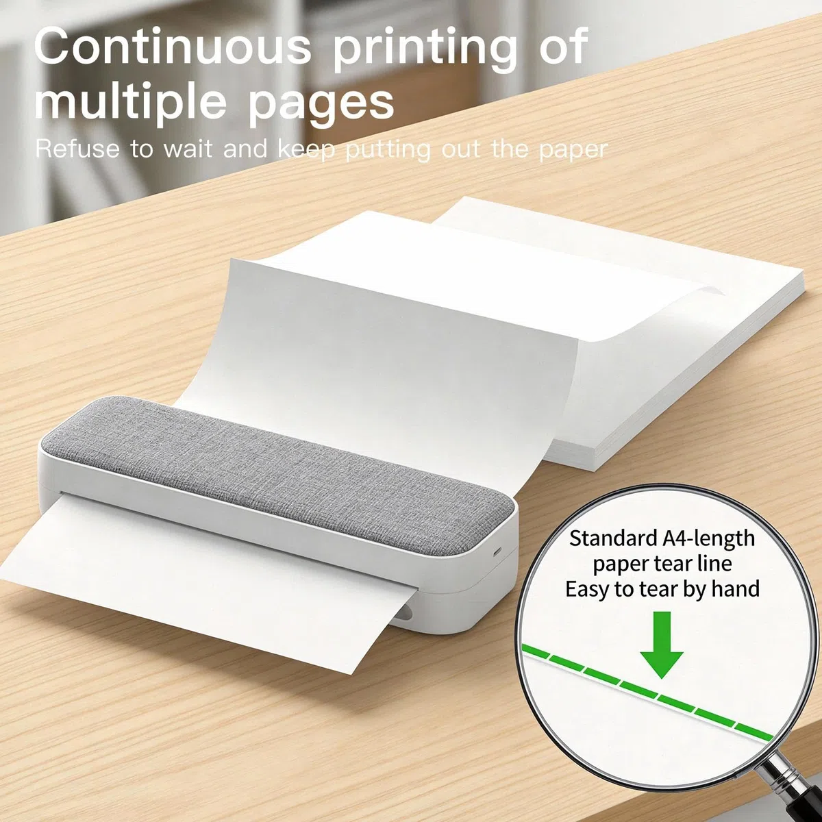 200 Hojas de Papel Térmico A4 Plegable sin BPA Secado Rapido Papel Impresora Térmica Compatible Impresoras Termicas Portatiles para Documentos Fotos y Paginas Web - 210mm x 297mm
