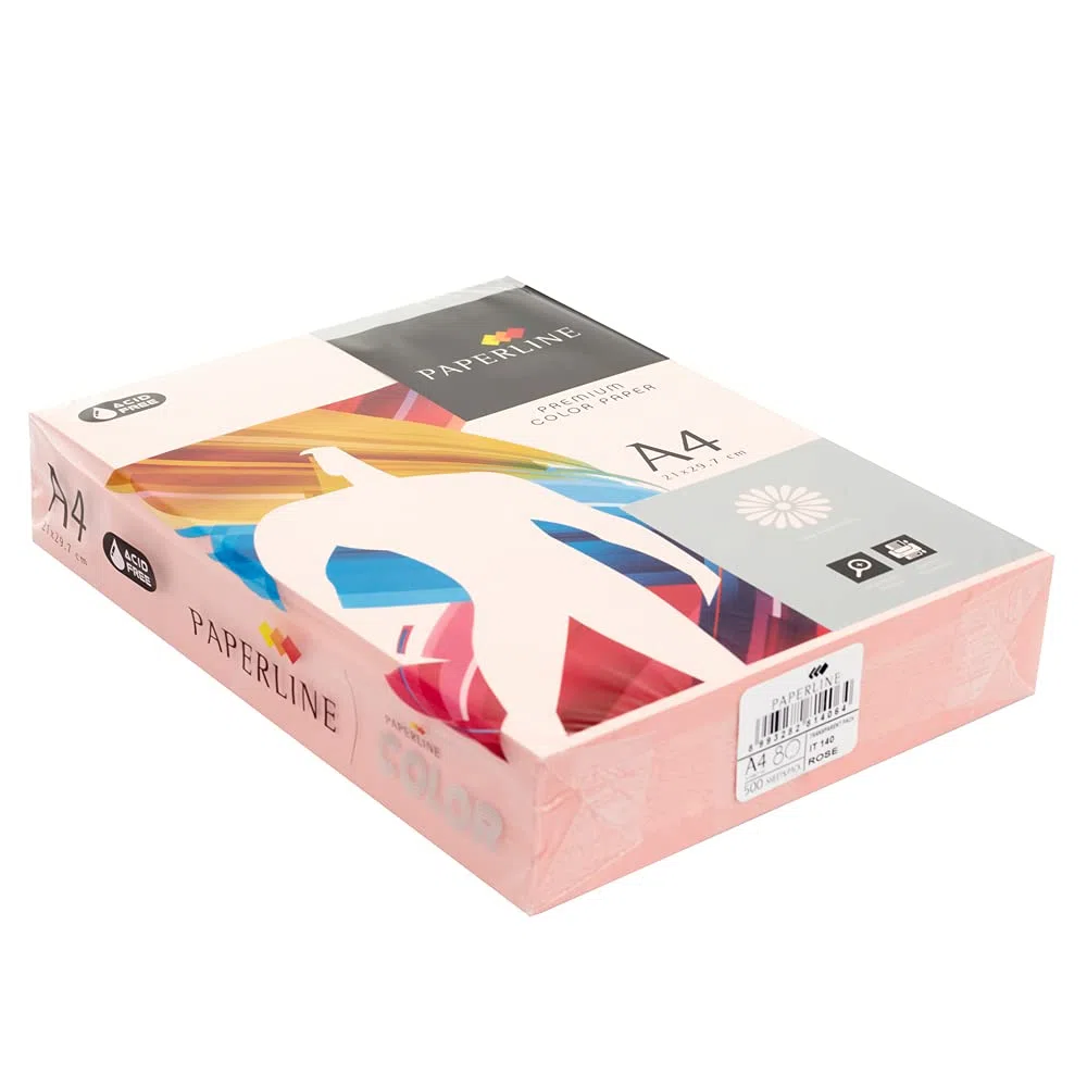 Pack 500 Hojas Color Rosa Claro Tamaño A4 80g