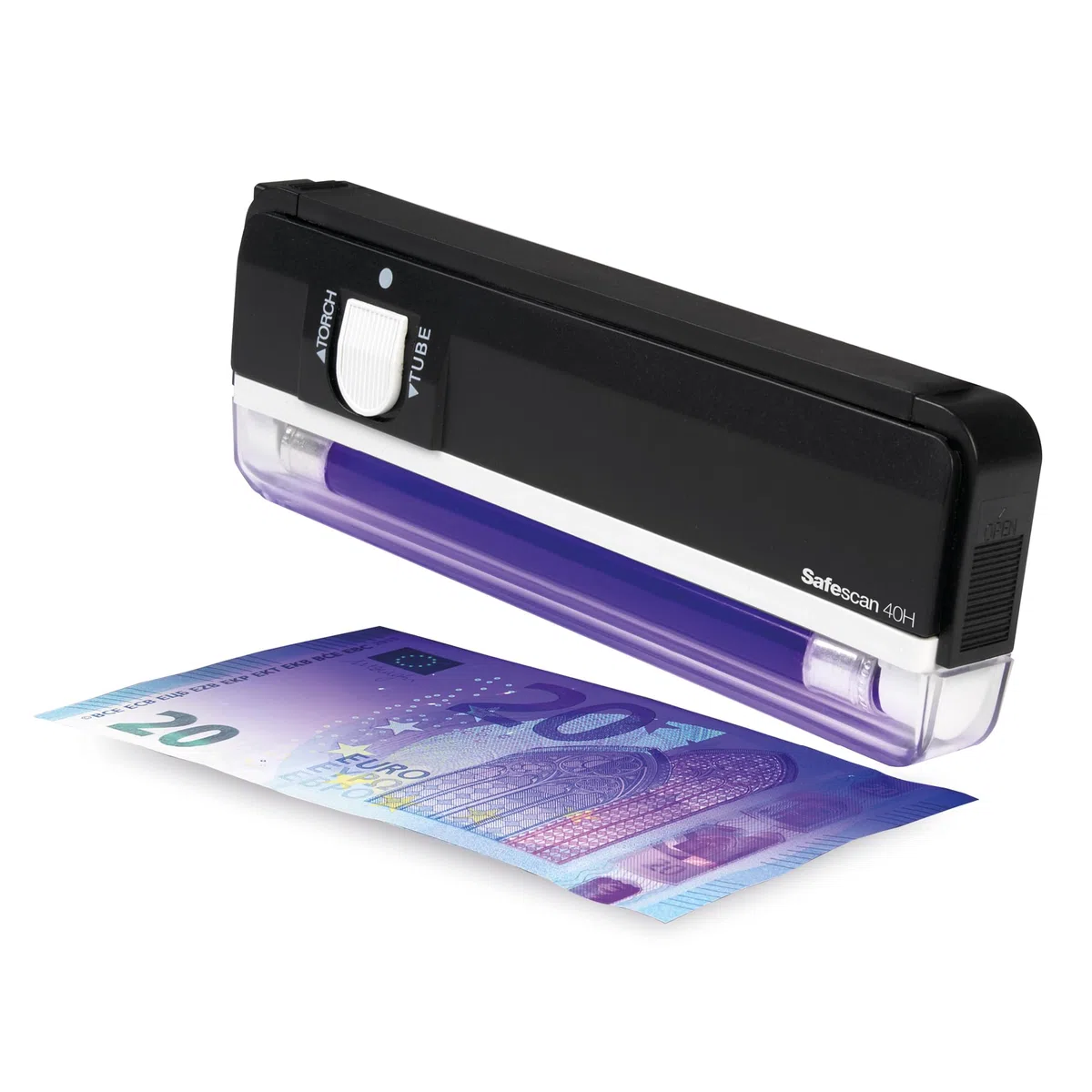 Safescan 40H Detector de billetes falsos portátil, verifica billetes, tarjetas de crédito y documentos - Detector UV para nuevos billetes - Detector billetes falsos con luz UV - Detector con luz UV