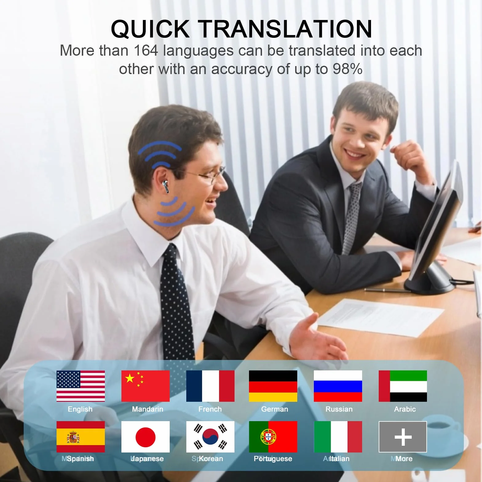 2026 AI Auriculares Traductores de Idiomas, 7 Modos Auriculares Traductor en Tiempo Real con 164 Idiomas, 49H Cascos Inalambricos Bluetooth 5.4 In Ear para Viajes Negocios y Aprendizaje, Negro