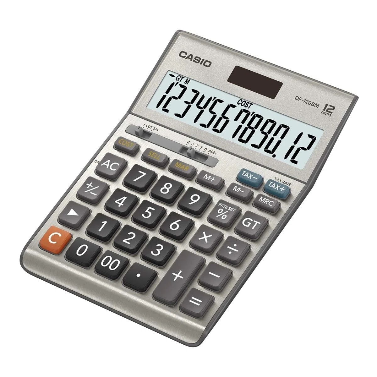 Casio DF-120BM - Calculadora básica, 35.7 x 122.5 x 174.5 mm, color blanco