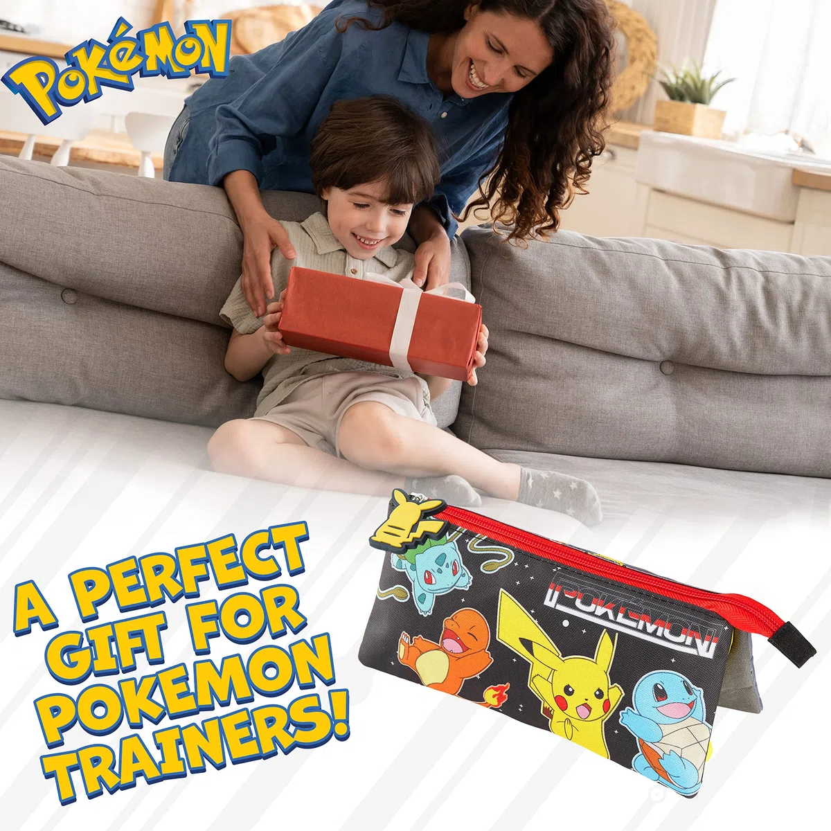 Pokémon Estuche Escolar 3 Compartimentos para Niños Pikachu