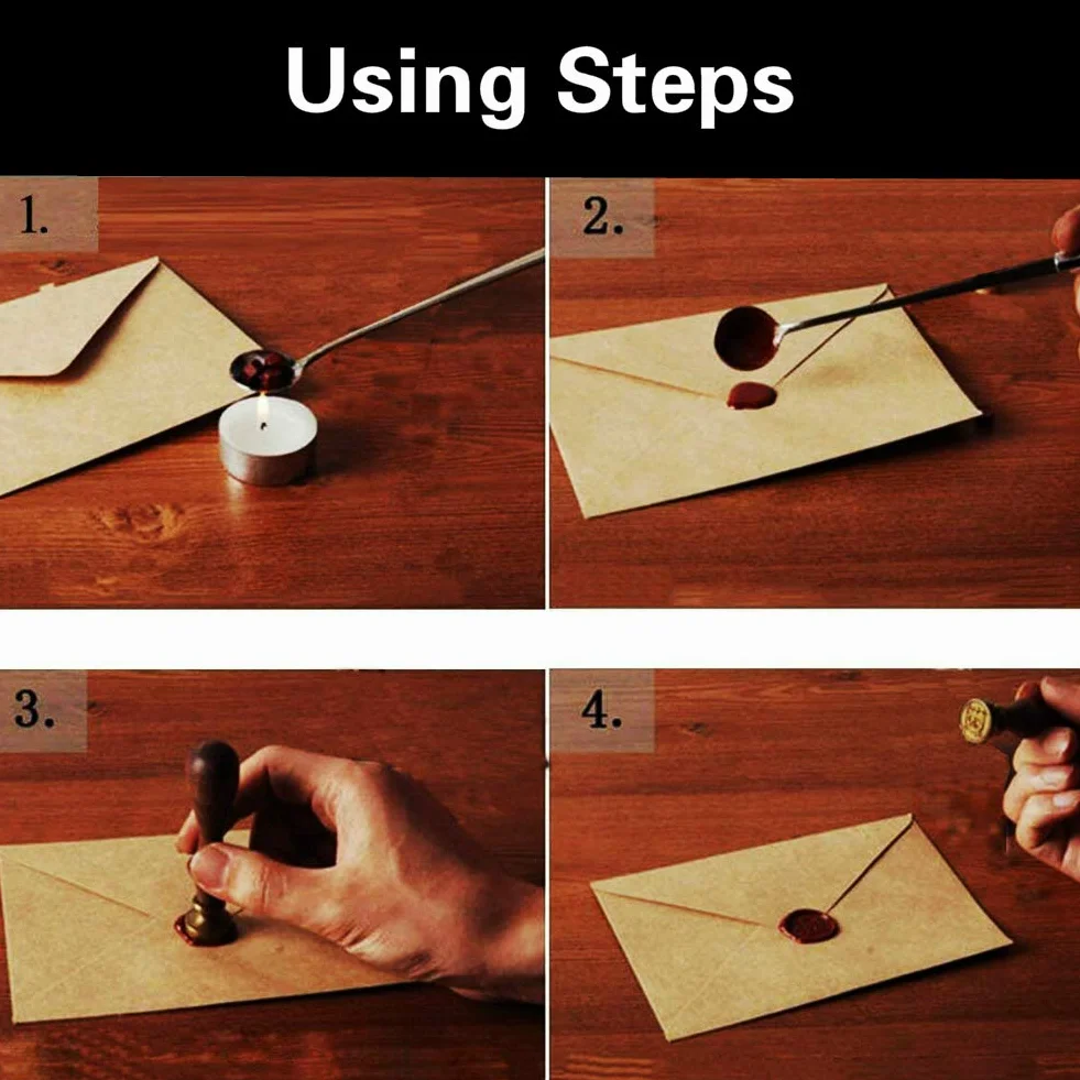 Juego de sellos de cera para gato luna, anbose, incluye 6 sellos de cera con estrella de la luna, sellos de cera de montaña, sellos de cobre + 1 mechón de madera, kit de sello de cera de sellado para
