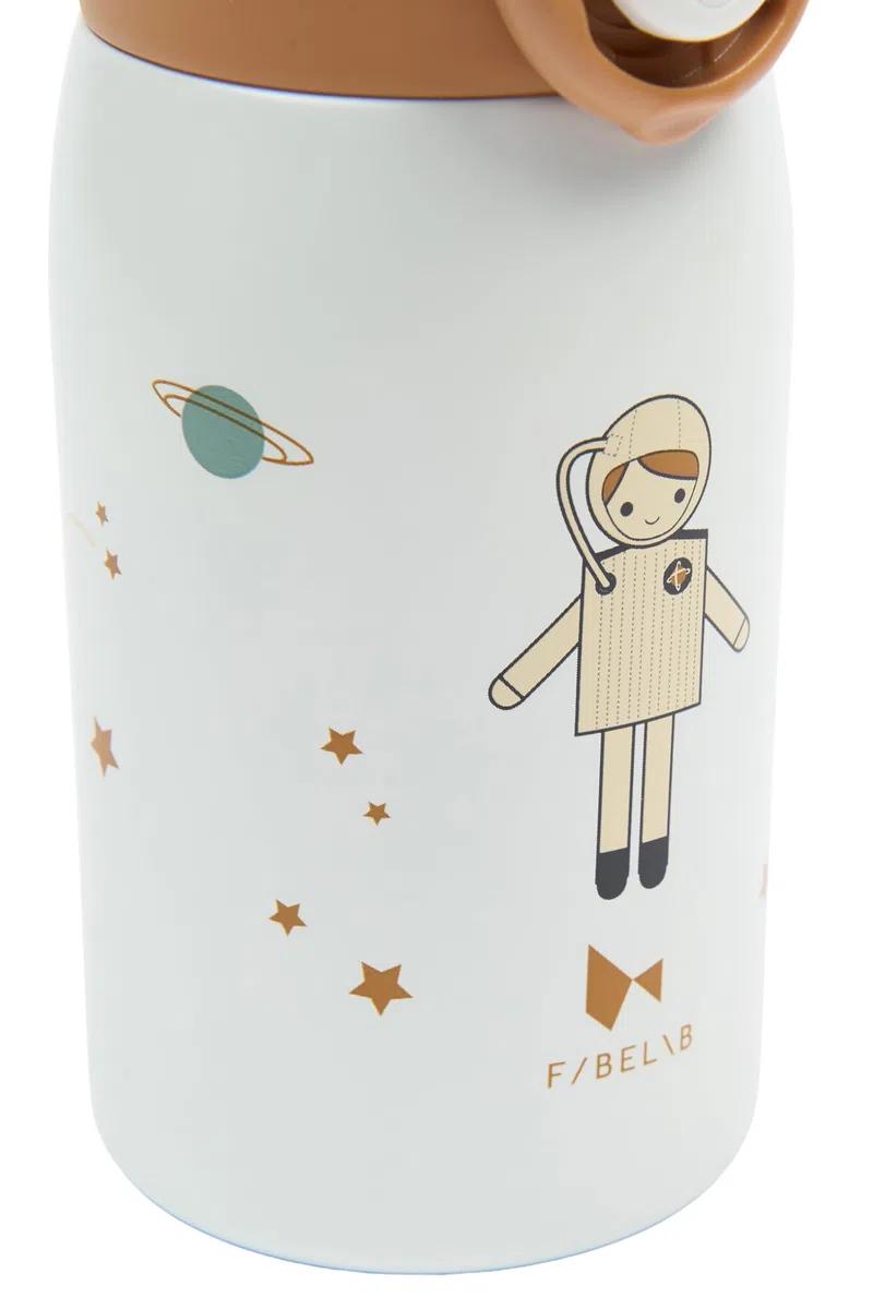 Fabelab Botella Niños 320 ml | Motivo Astronauta | Acero Inox Sin BPA | Escuela Sin Fugas | Botella de Agua