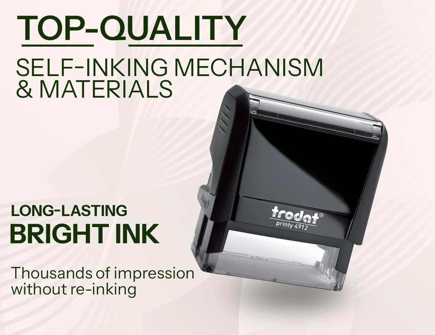 Stamp by Me – Sello Automático Personalizado para Empresas - Negro | Sello Autoentintable de Gran Tamaño hasta 4 Líneas | Dirección Remitente Oficina Banco | Almohadilla Recargable (Negro, 4 Líneas)