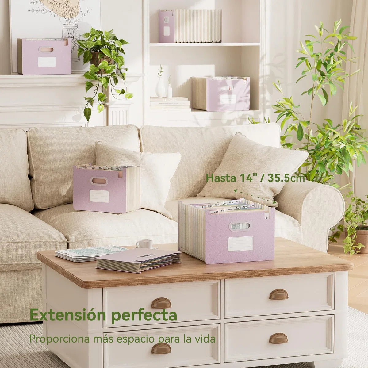 EcoStash Carpeta Clasificadora Acordeón, 12 Bolsillos Archivador A4 de Paja de Trigo, Clasificador Documentos Expandibles,Vertical,Libre de BPA,Regreso a la Naturaleza,Vida Saludable - Púrpura Lavanda