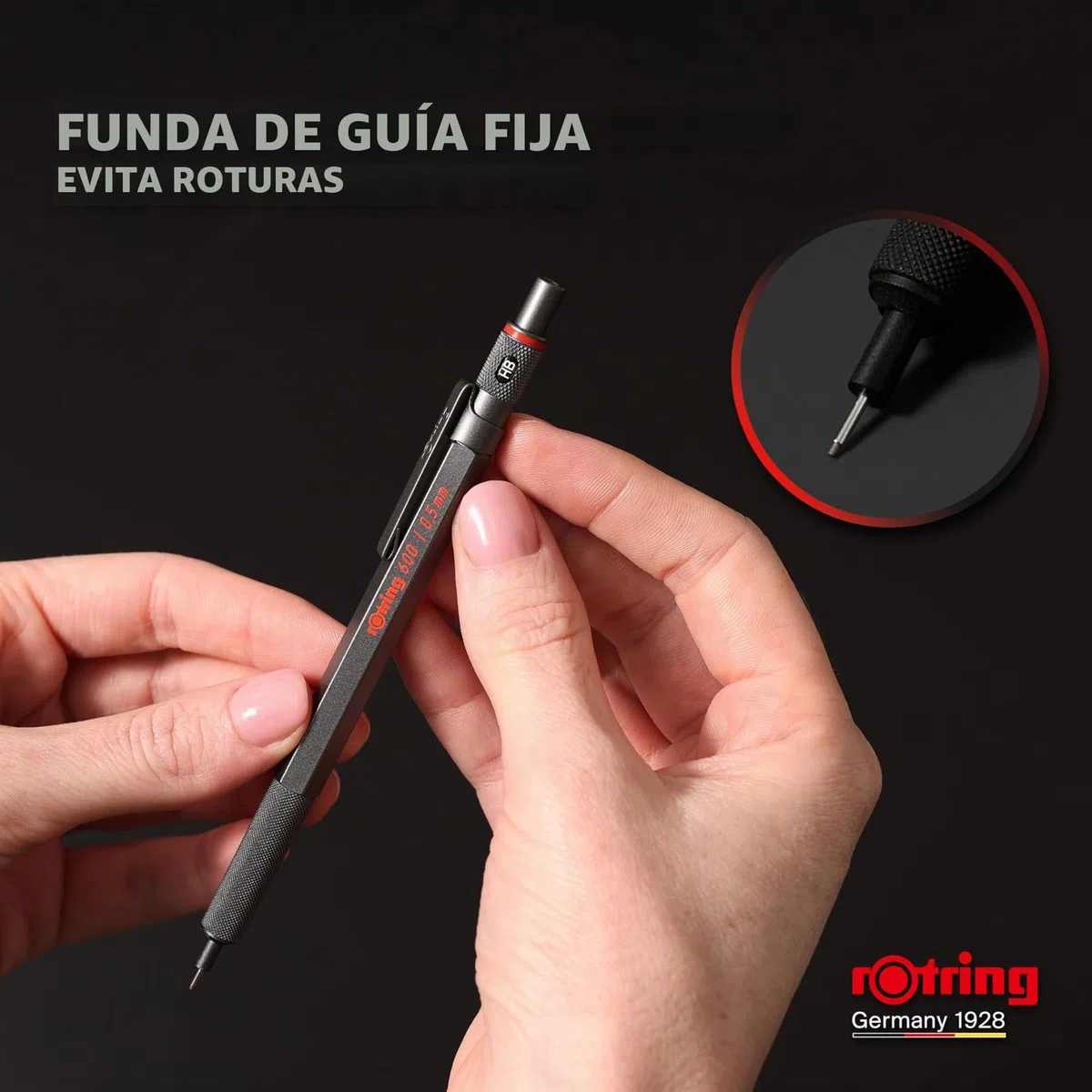 Rotring 500 portaminas de 0,7 mm, cuerpo negro
