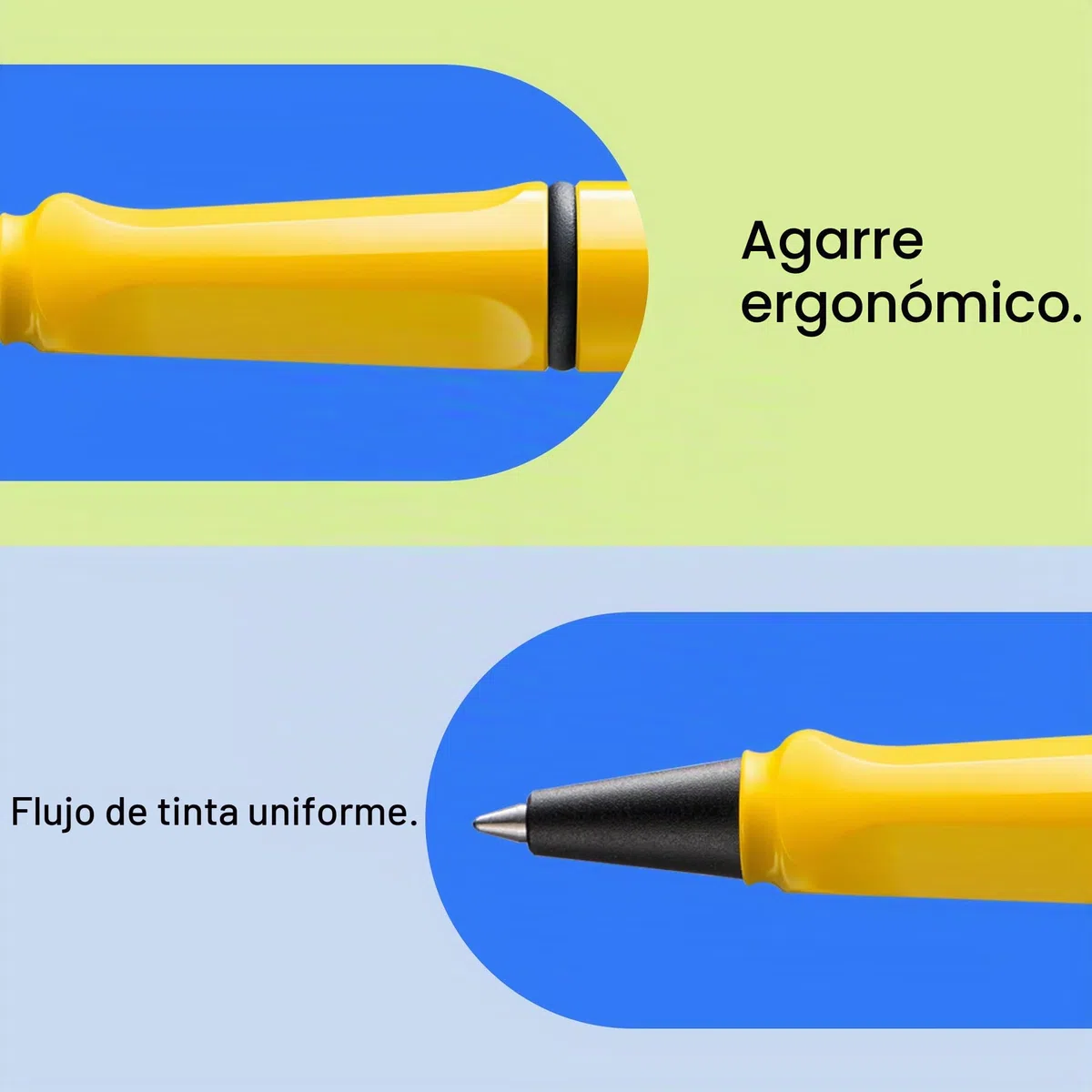 Lamy safari yellow - Bolígrafo roller con empuñadura ergonómica, ancho de trazo M - para una escritura larga y agradable - hecho de plástico robusto ASA - con recambio roller M 63 en azul