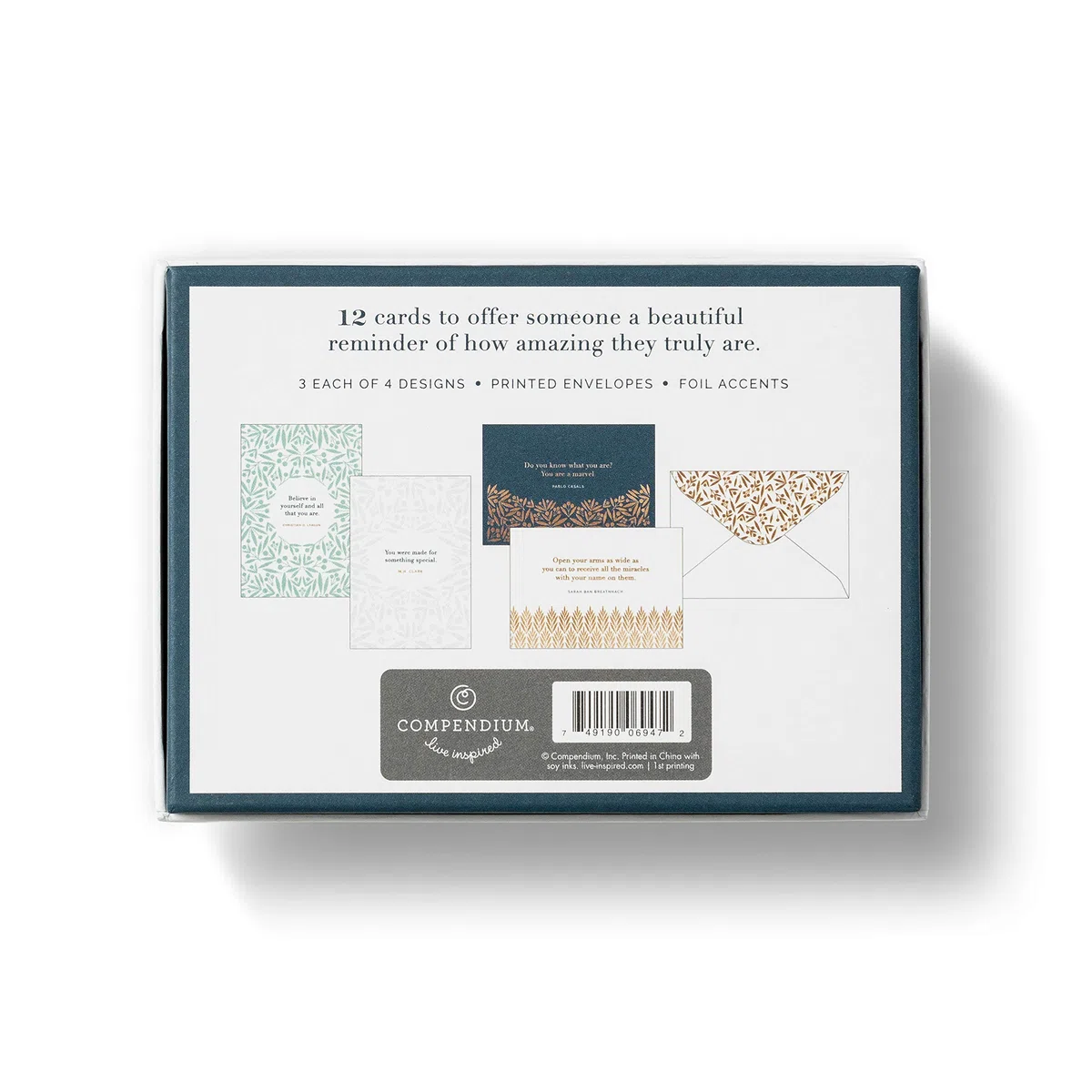 Believe - Juego de tarjetas de notas (3 de cada 4 diseños) con sobres impresos.