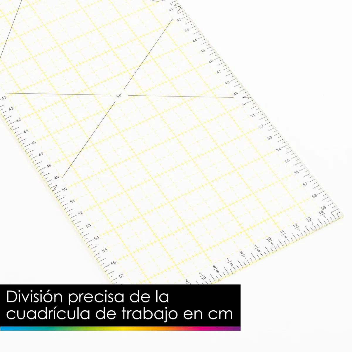 OfficeTree Regle Patchwork Costura 60 cm x 15 cm – Regla de costura de 60 cm – Regla Patchwork – Regla de corte japonés