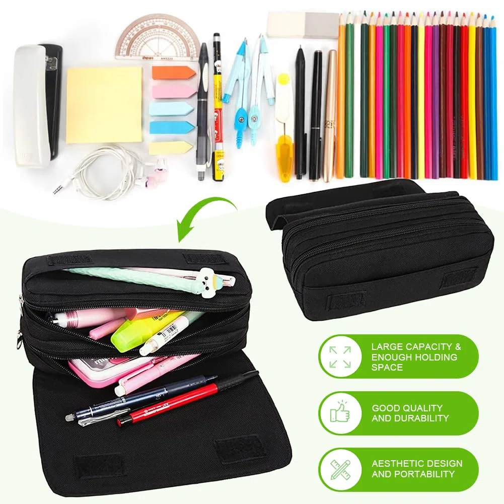 Estuche para lápices, Estuche Escolar Grande Capacidad Caso de lápiz para Niños y Niñas, Estuche para Lápices Portable Estuche Organizador para Niña Niños -C
