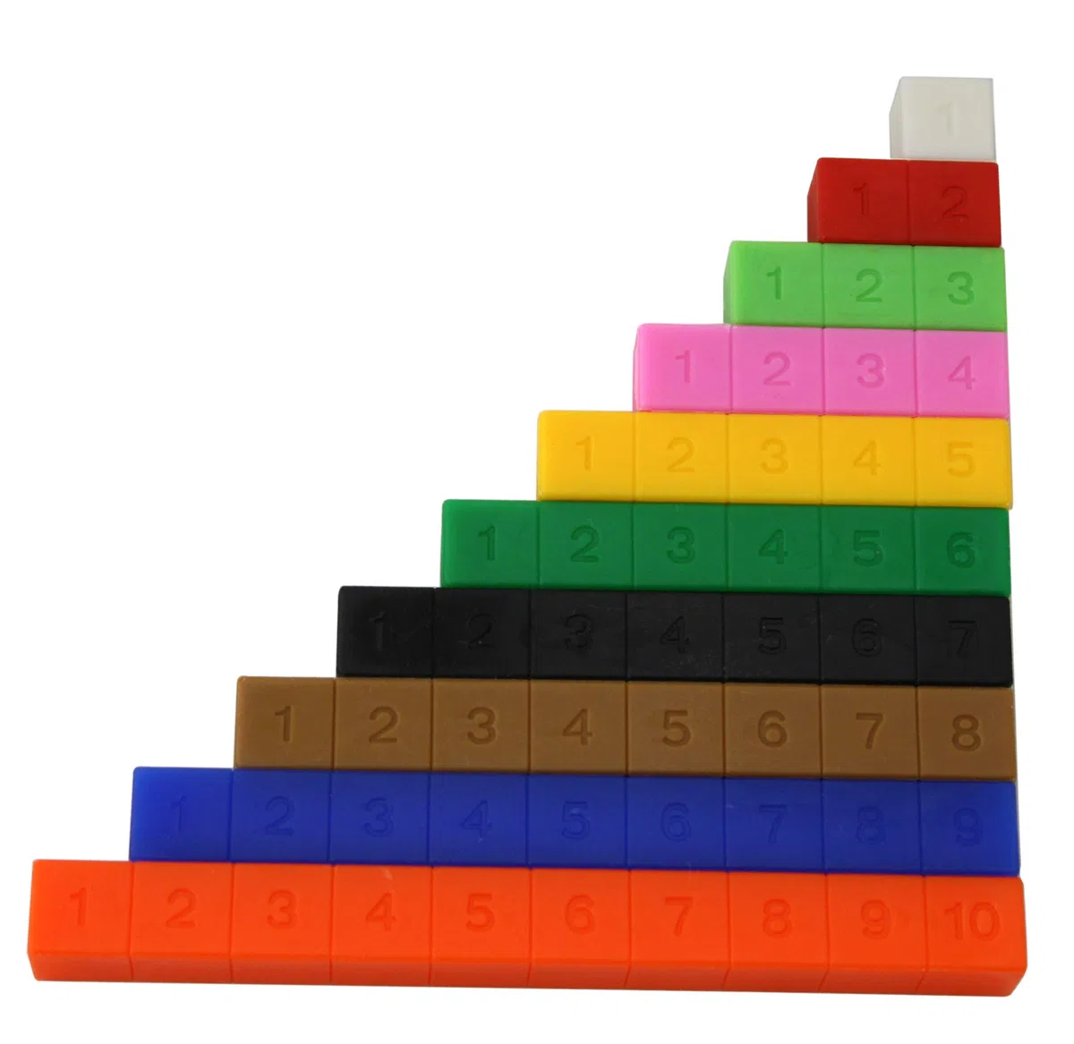 Regletas LADO Bote con 52 Pzs. Cuisenaire Fraccionadas y numeradas