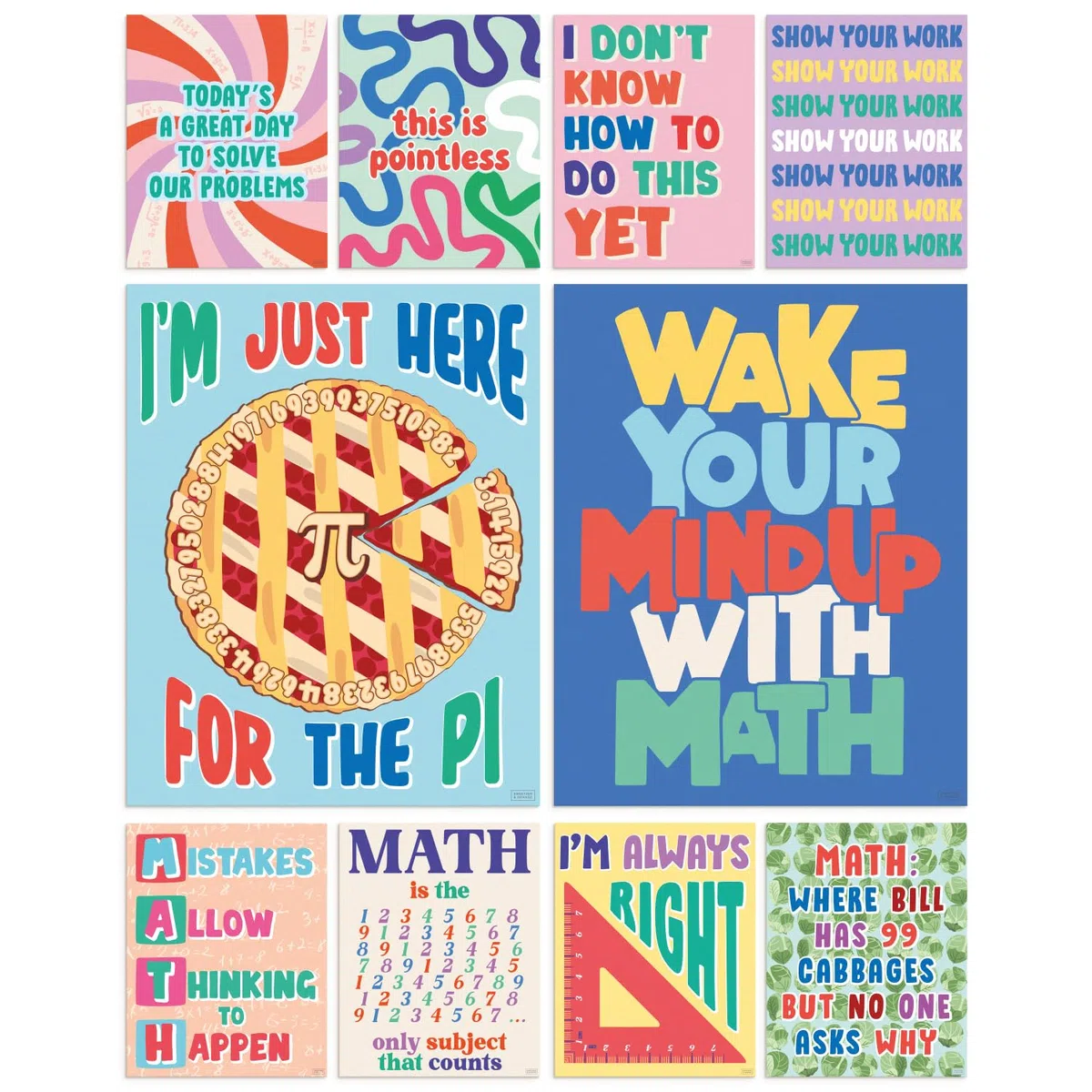 S&O - Pósteres de matemáticas para escuela primaria, exhibiciones aritméticas en el aula, impresiones espaciales de aprendizaje para matemáticas, tablas de números para el Instituto Intermedio,