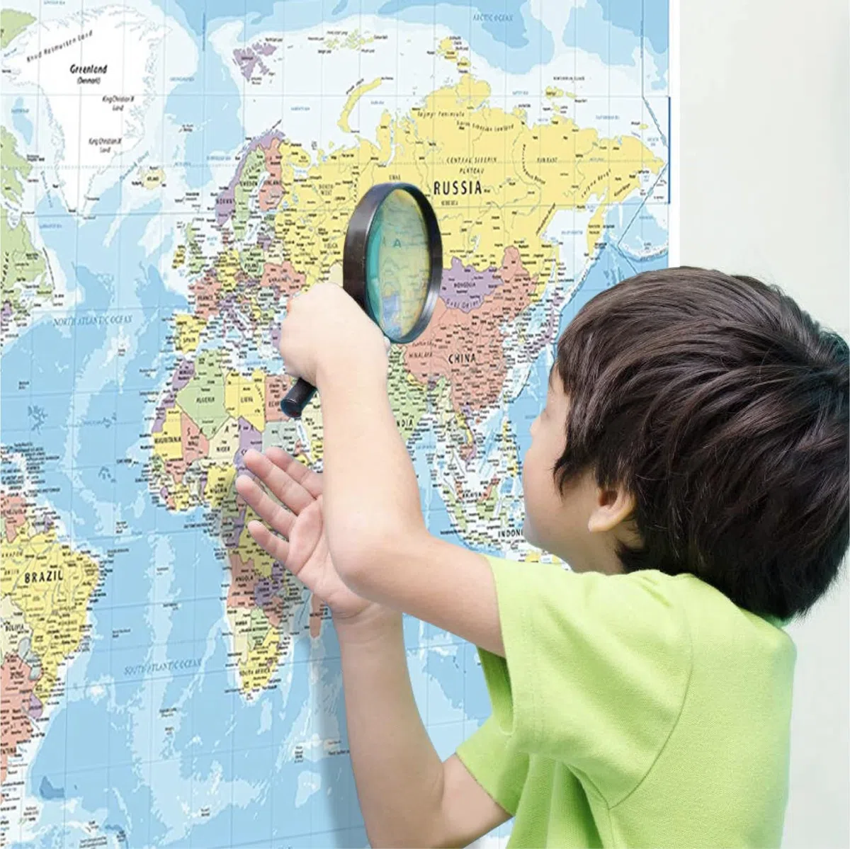 Póster de mapa del mundo para pared, 84 x 60 cm, mapa grande del Atlas del mundo para pared, regalo para aula o geografía