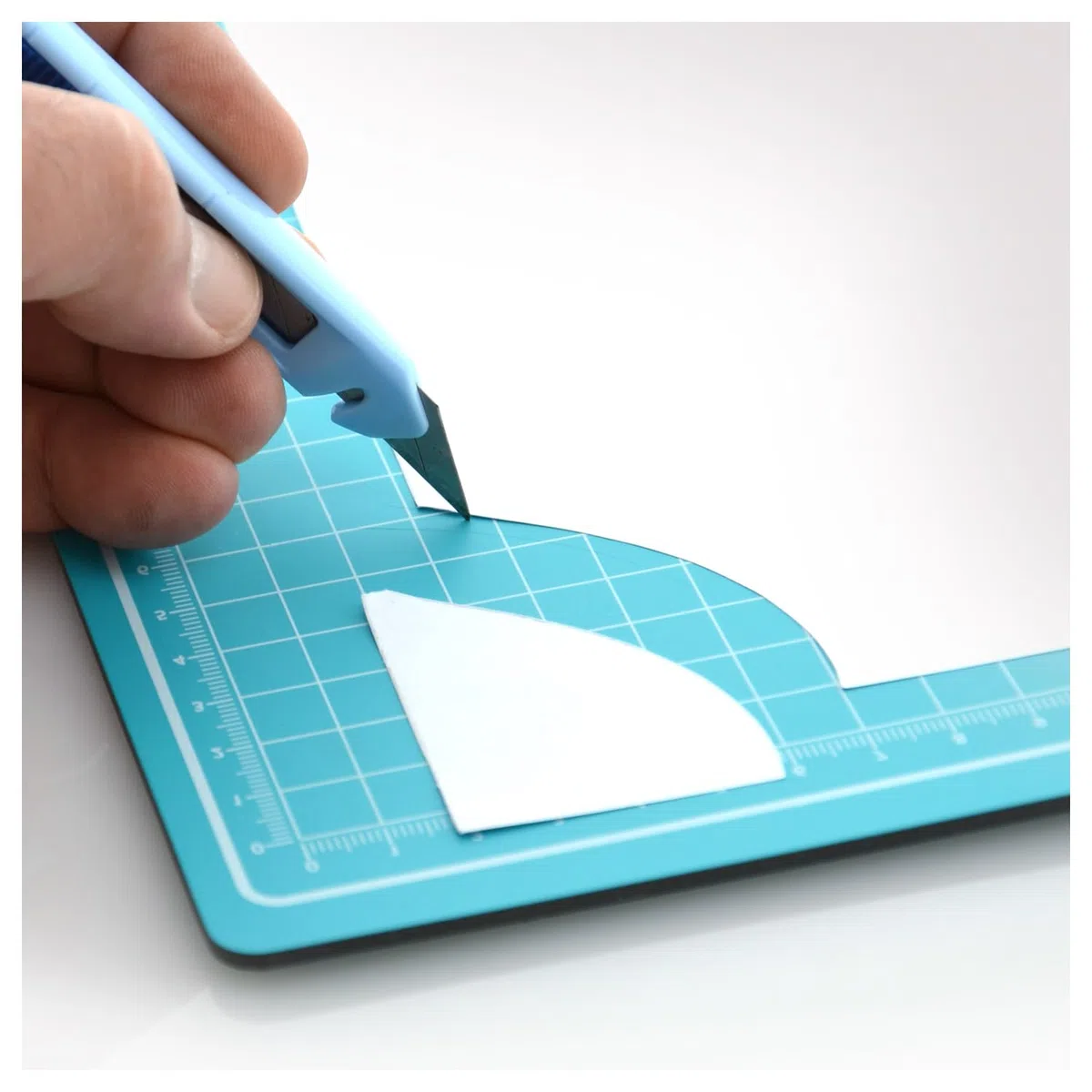 Office Box Plancha de Corte Protectora con Grosor de 3mm, Auto cicatrizante con Cuadrícula y Reglas Impresas, Protector de Mesa, Lavable y muy Resistente. (Turquesa, A1)
