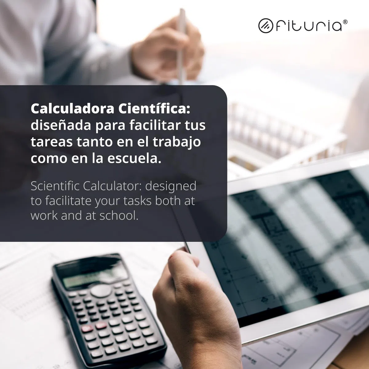 Calculadora científica, Calculadora Digital científica para Ingeniería, Escuela y Universidad, Pantalla 2 líneas, Compatible para Escuelas y Negocios - Ofituria (F-82MS)