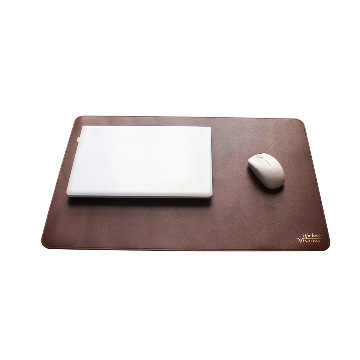 PU Cuero Alfombrilla de Escritorio de Oficina Multifuncional, Alfombrilla Ratón 60x40 cm, Almohadilla Escritura Impermeable y Antideslizante de Doble Cara para Computadora Portátil (Marrón)