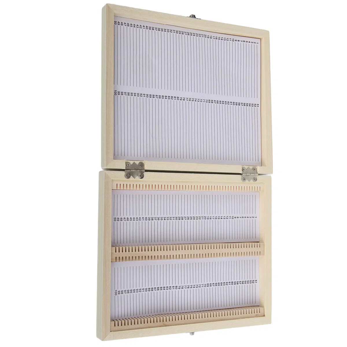 Caja de almacenamiento de diapositivas de madera preparada profesional, 100 unidades, caja de vidrio para niños, estudiantes, hogar, escuela, educación básica en ciencias