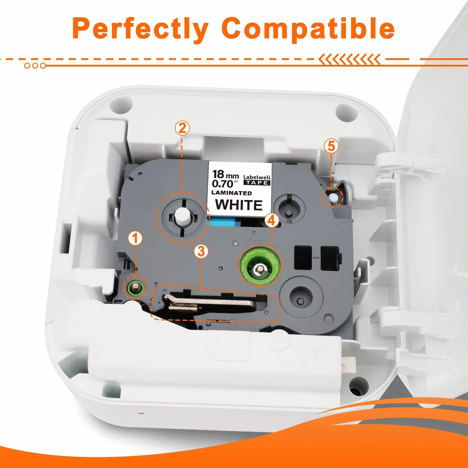 3x Labelwell 18mm 0.7 Cinta Etiquetas para Brother TZe-241 TZe241 TZ-241 Laminado Tape Casetes para Brother P-touch PT-P700 PT-P710BT D450VP PT-D400 PT-1890 2030 PT-H500LI P750W, Negro sobre Blanco