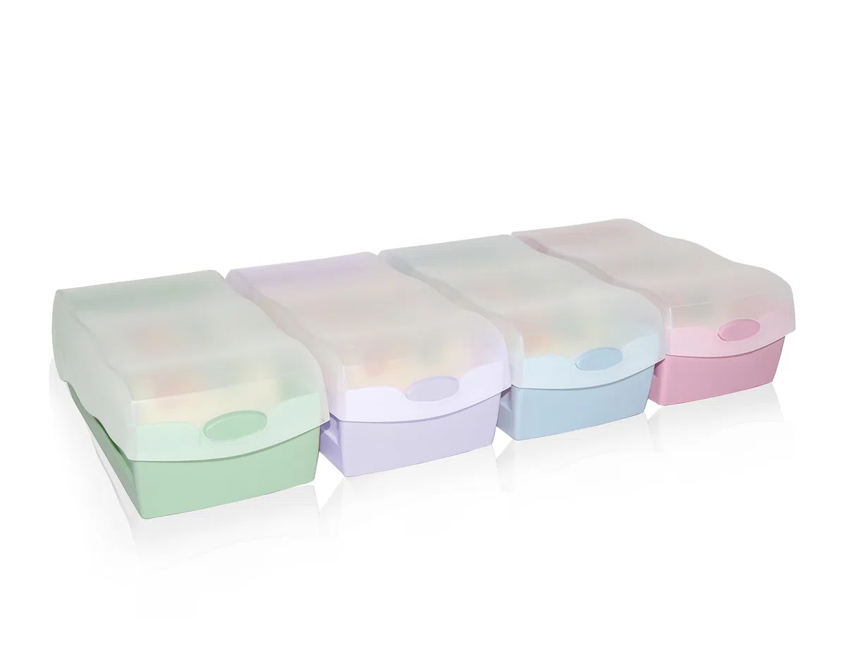 HAN Croco 997-884 - Caja de tarjetas de aprendizaje (5 compartimentos, DIN A7, para 900 tarjetas, incluye 5 placas de apoyo + 100 tarjetas de aprendizaje, caja de aprendizaje, 997-884), color azul