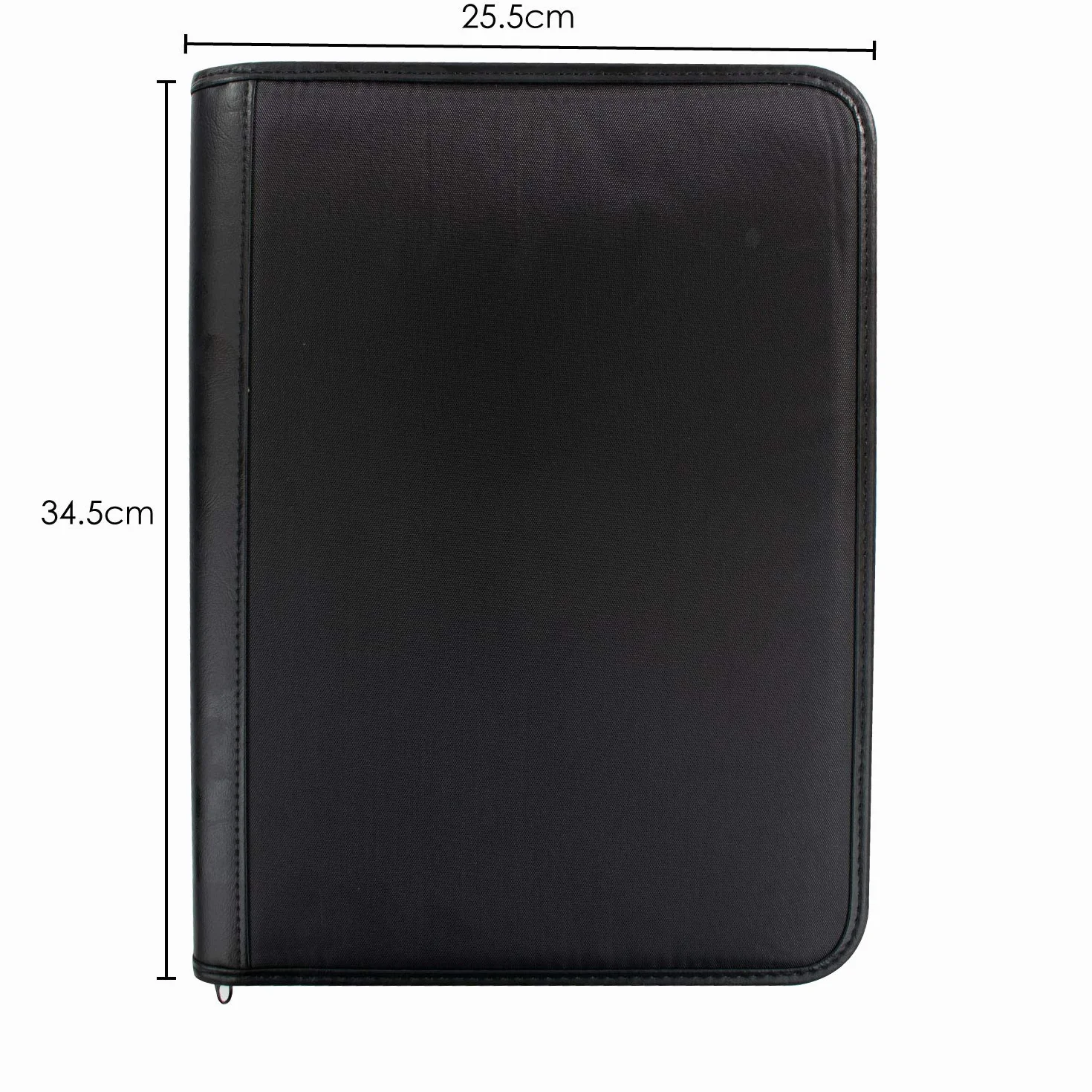 TRIXES - Carpeta Organizadora de archivos para conferencia - Perfecta para escritorios de oficinas - Carpeta de documentos A4 - A Cremallera - Efecto de piel - Color negro