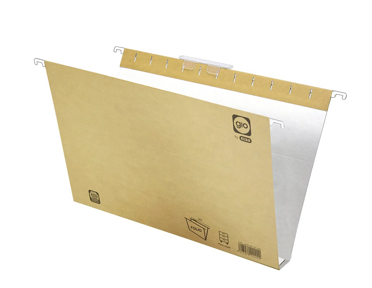 Elba Gio 400021944 - Caja de 25 carpetas colgantes para cajón, Fº, bicolor