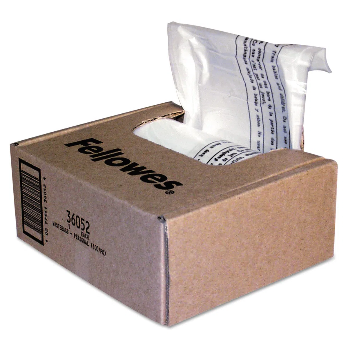 Fellowes 36052 - Pack de 100 bolsas de residuos para destructoras, capacidad 28 litros