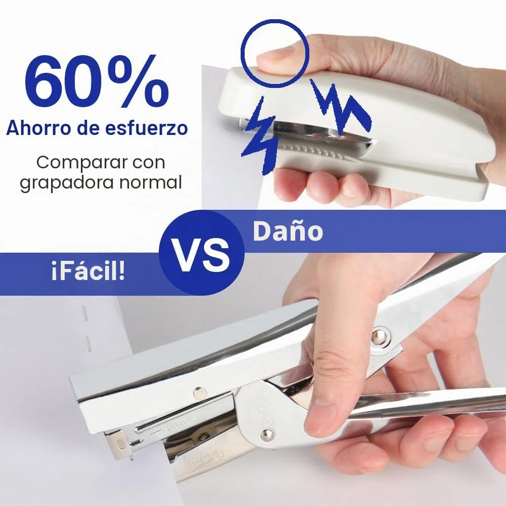 Grapadora, con 1000 grapas y juego de extractor, capacidad de 20 hojas, tamaño de oficina de escritorio completo