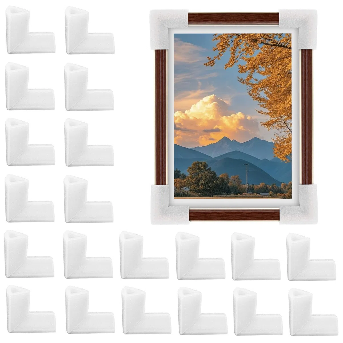 Protectores de Esquinas de Embalaje en Forma de L Protección Acolchada 24 de Epe Blanco para Muebles y Cajas de Mudanza para Envío Profesional