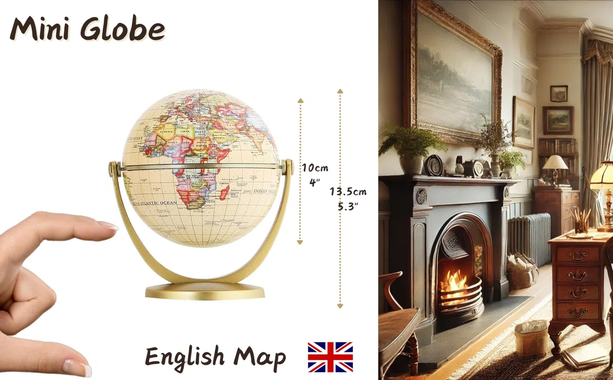 EXERZ 10cm Mini Globo Antiguo en Inglés (10cm Mini Globo Antiguo)