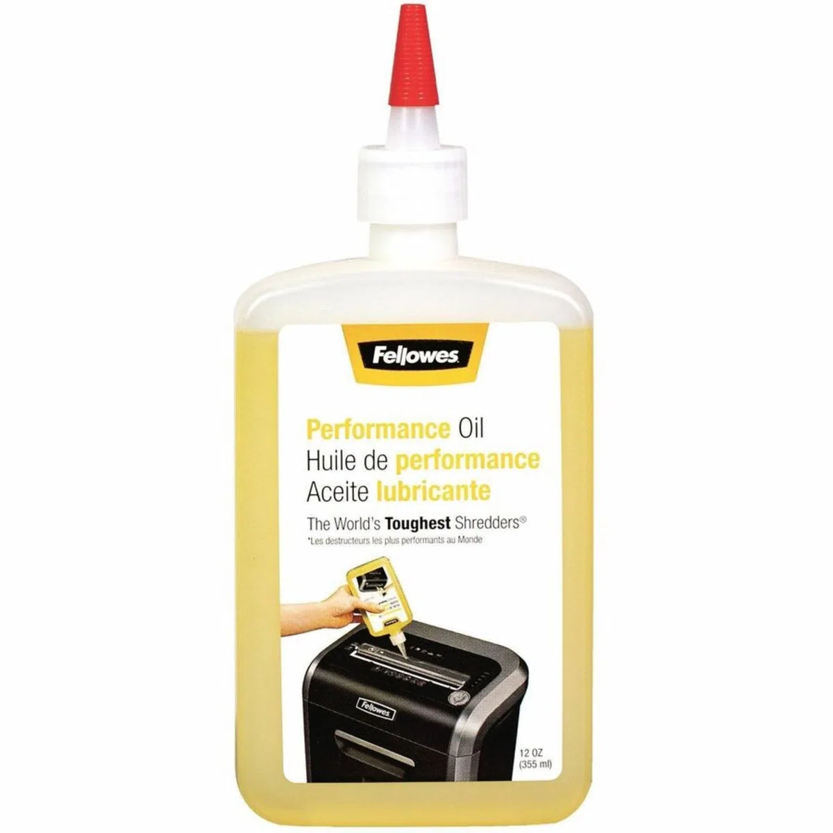 Fellowes Aceite lubricante para destructoras de papel - con boquilla extendida, 355 ml