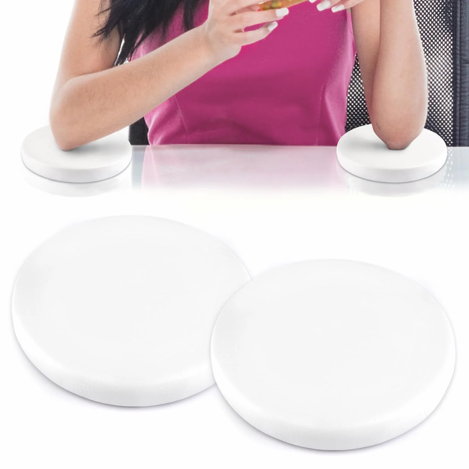 2PCS Nail Tech Elbow Rest, TOROKOM Descanso de Codos para Técnicos de Uñas, Descanso de Codospara Manicura, Reposabrazos para Manos en Uñas (Blanco)
