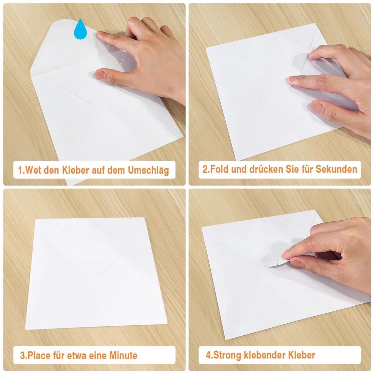 Juego de 20 tarjetas en blanco de 8 x 8 pulgadas con sobres, sobres de 100 g/m², 300 g/m², tarjetas plegables para tarjetas de felicitación, invitaciones, tarjetas de cumpleaños, tarjetas de