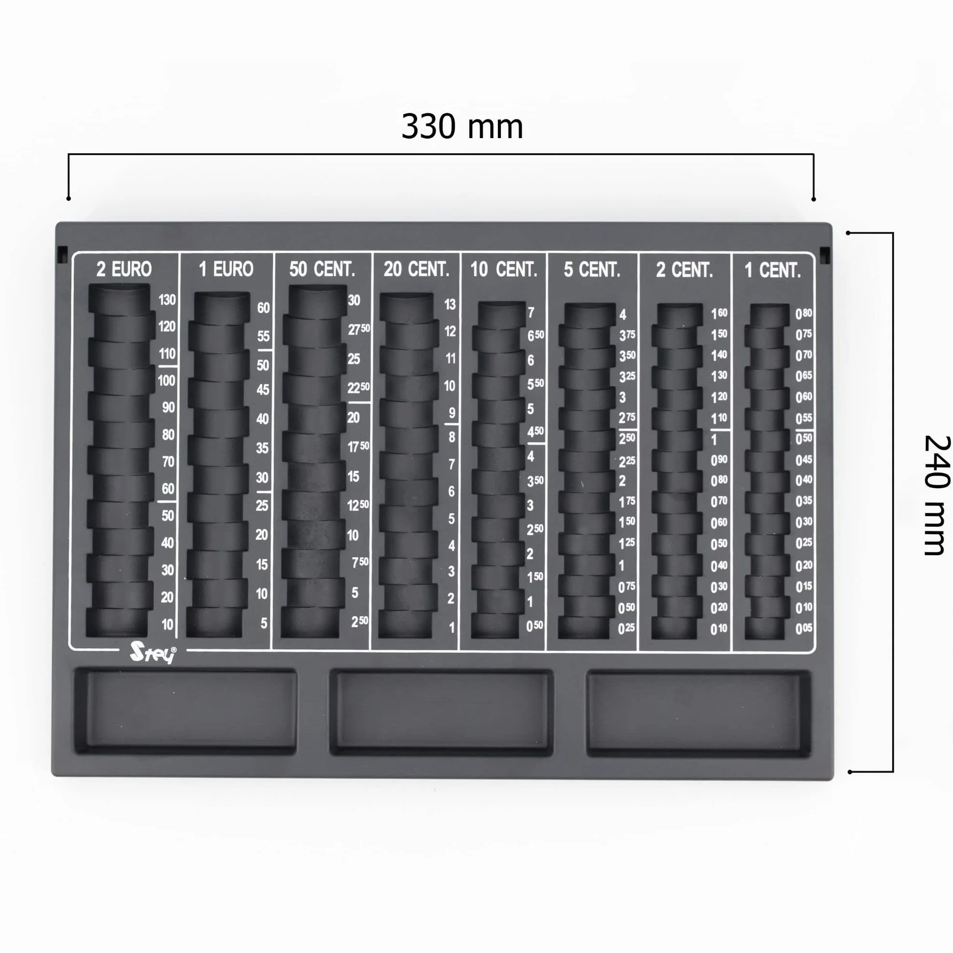 Caja de caudales organizador de monedas 33,3x33x3,1 cm Negro