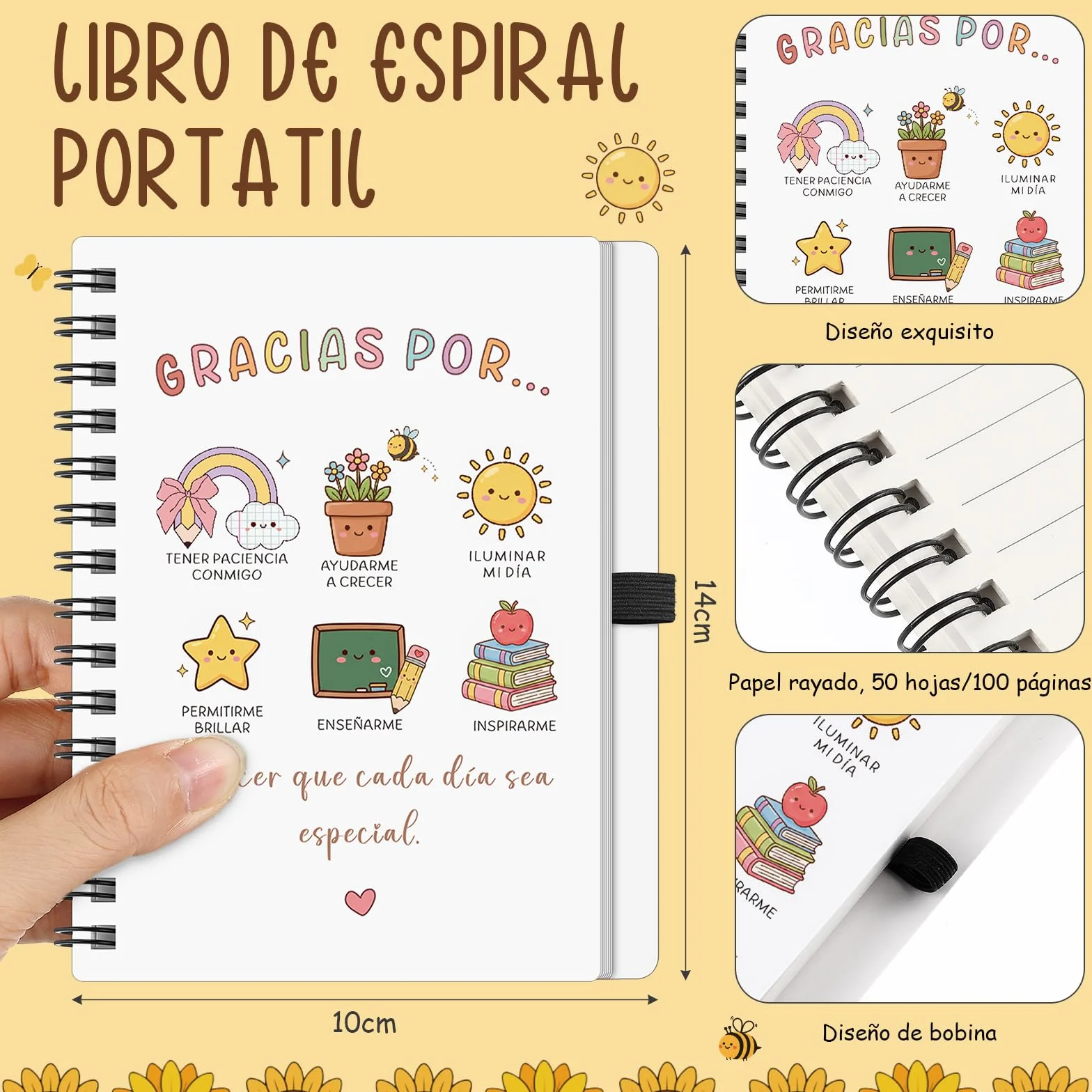 BBTO 4 Piezas Regalos para Profesores Maestra Llavero Bolígrafo Bolsa de Maquillaje Cuaderno Arcoíris Día del Maestro