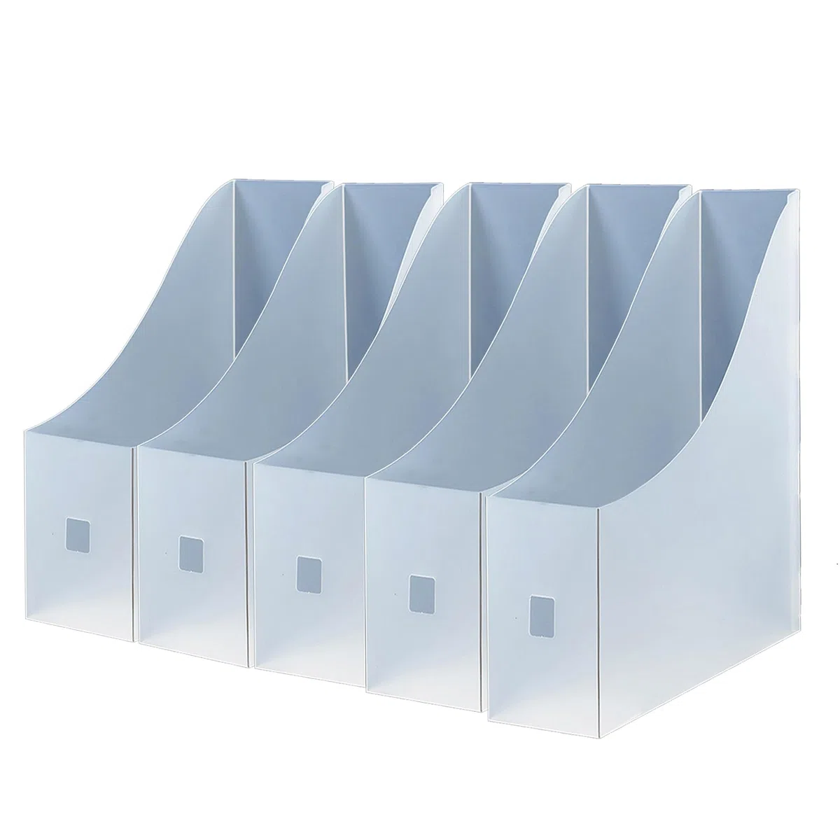 5 Piezas Revistero Archivadores de Plástico, Titular de Archivos de Revistas, Archivador de Plástico Blanco, para Escritorio, Archivo y Almacenamiento (Transparente)