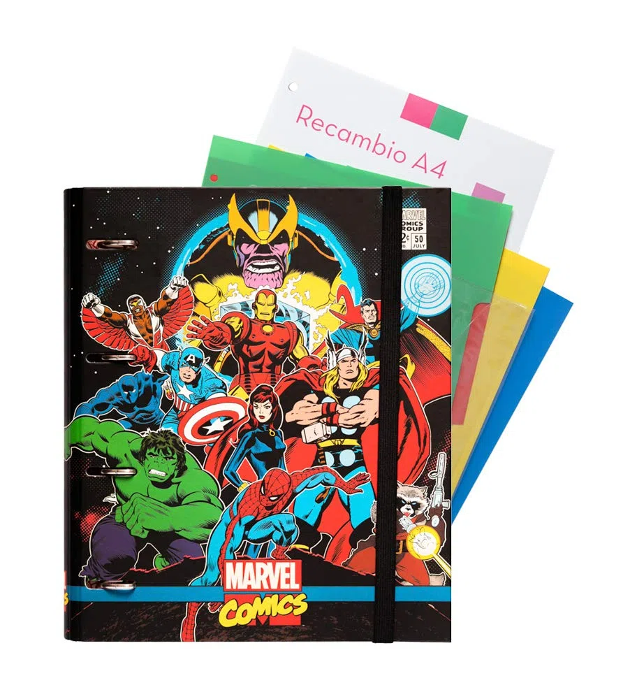 Grupo Erik Carpeblock 4 anillas Marvel comics avengers