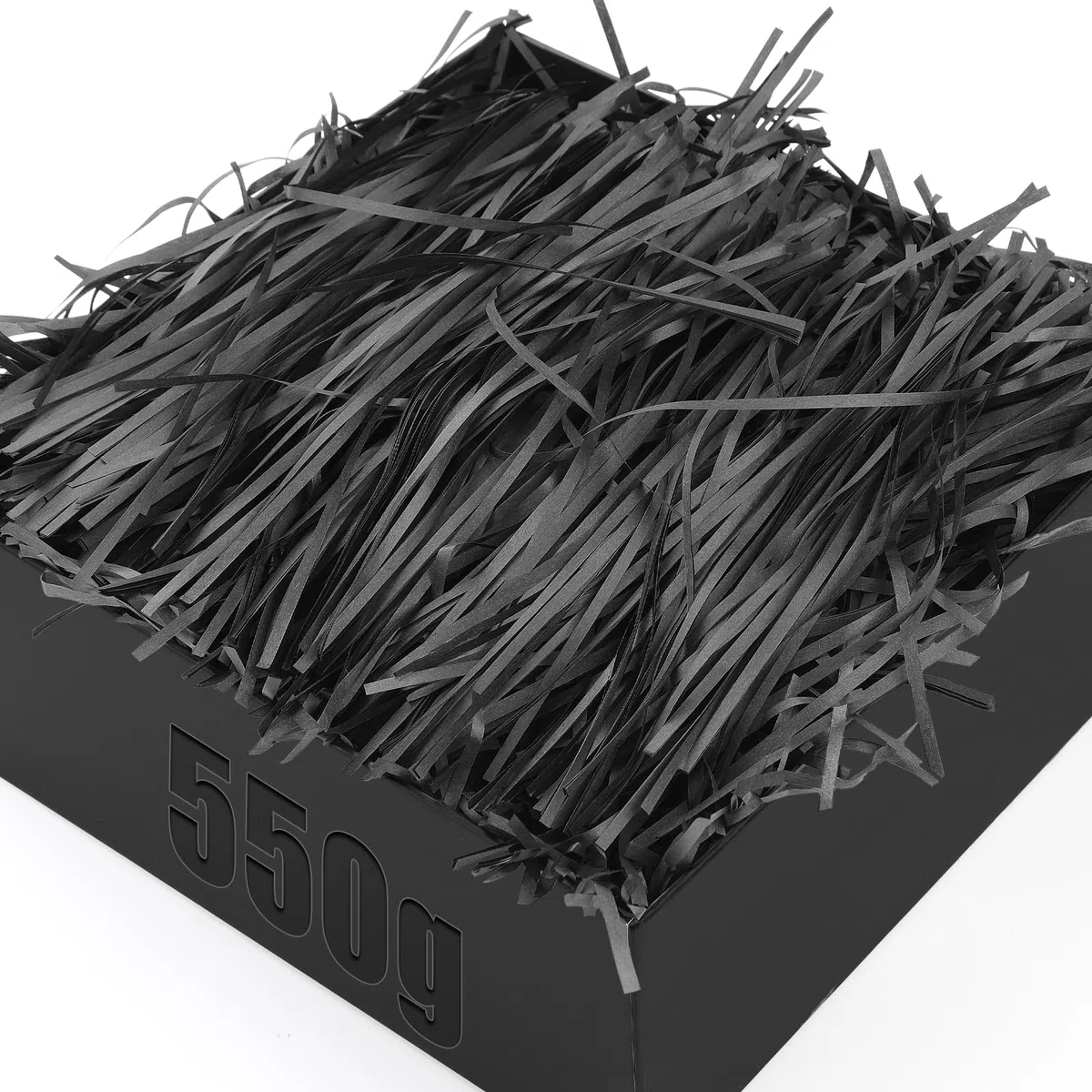 550g Virutas de Papel para Relleno Negro Relleno Cajas Regalo con Lazos Raffia Papel Triturado para Relleno DIY Relleno para Empaquetado para Decoración Fiestas