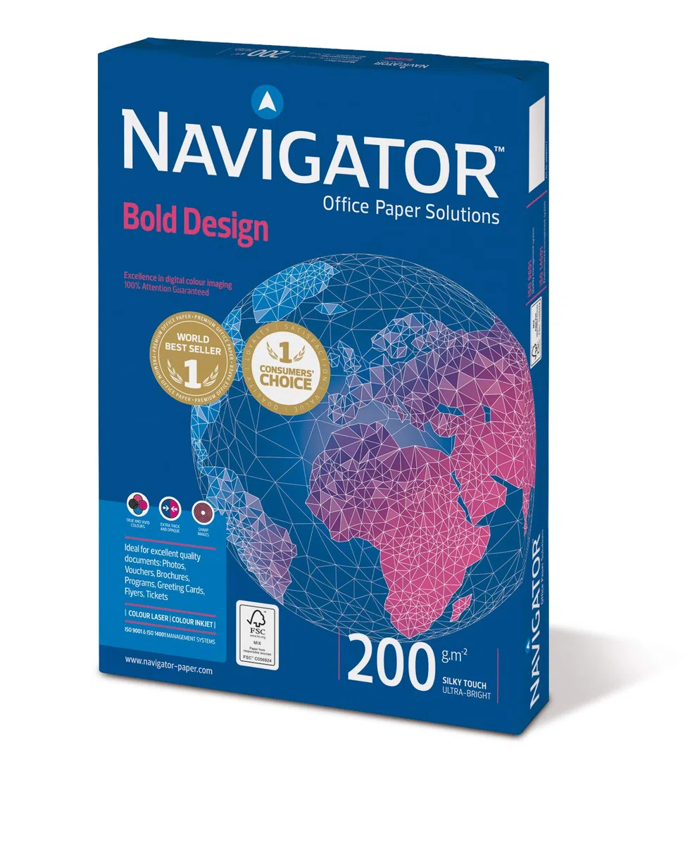 Navigator Bold Design - Papel multiusos para impresora - A4 200gr - 150 hojas