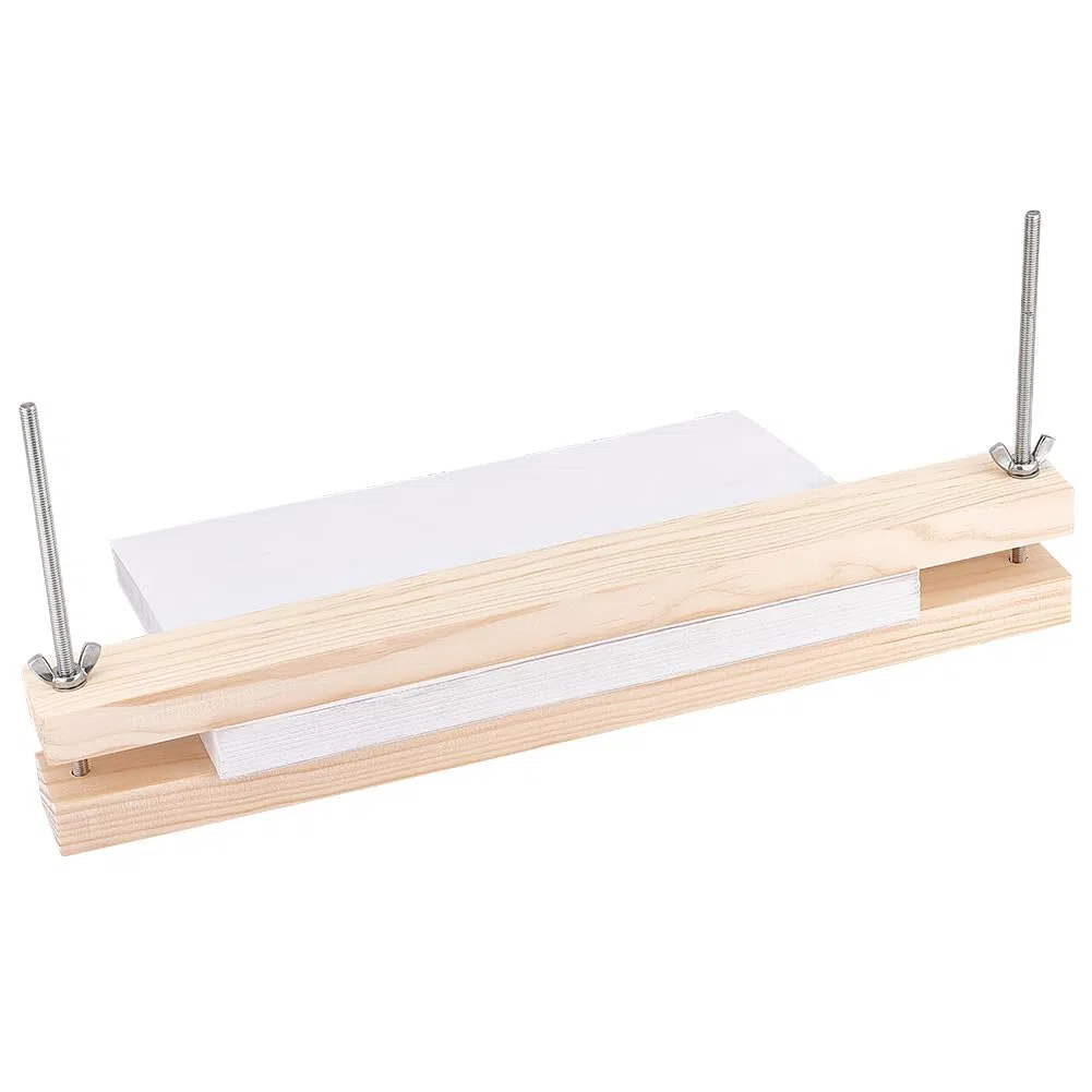 BENECREAT Prensa de Encuadernación de Madera Encuadernador de Prensa Grande Máquina de Prensa de Papel Plano de 380x38 mm/15x1.5 pulgadas Prensa de Acolchado de Factor de Forma de Madera