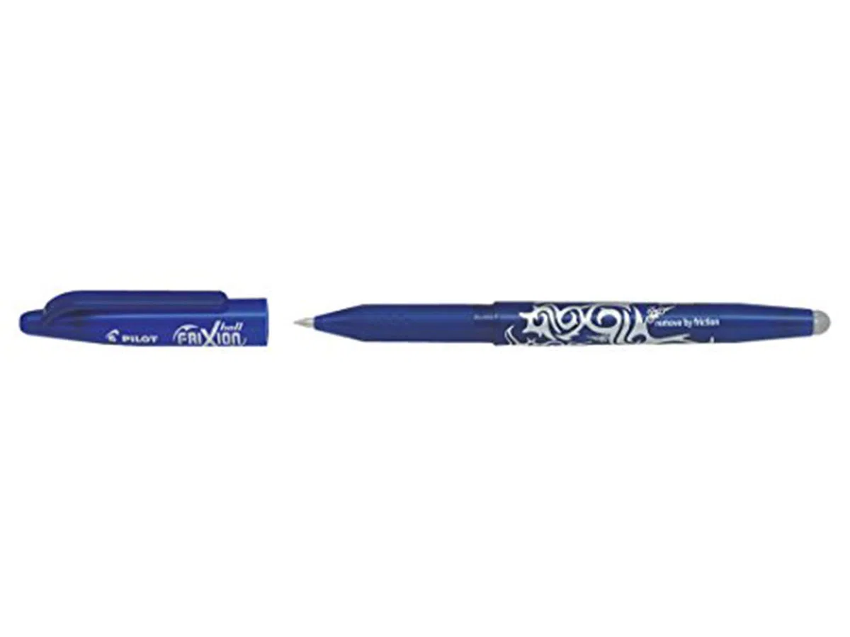 PILOT Caja de 2 FriXion Ball + 2 Set de 3 recambios + 1 goma -Bolígrafo rollerball recargable - 2 Azul, 2 Negro - Punta Media