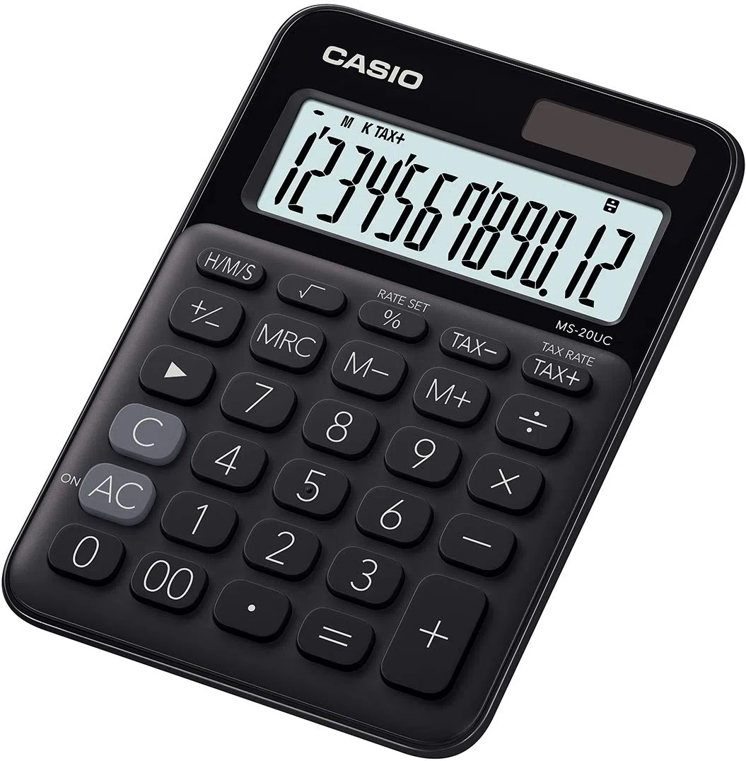 Casio MS-20UC-BK - Calculadora, 2.3 x 10.5 x 14.95 cm, color negro