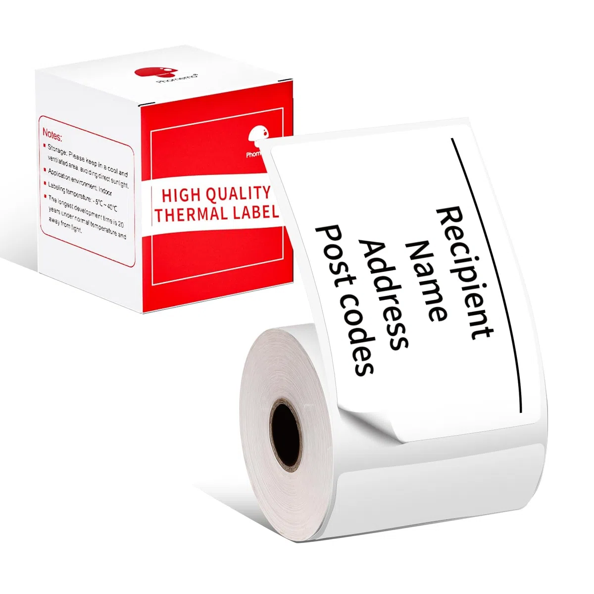 Etiquetas adhesivas Phomemo M110/M220/M221/M200/M120/M100/M108/M150/M250/M260, etiquetas térmicas de papel de 50x80mm (1.97"x3.15") para impresoras de etiquetas Phomemo, 100 etiquetas por rollo.