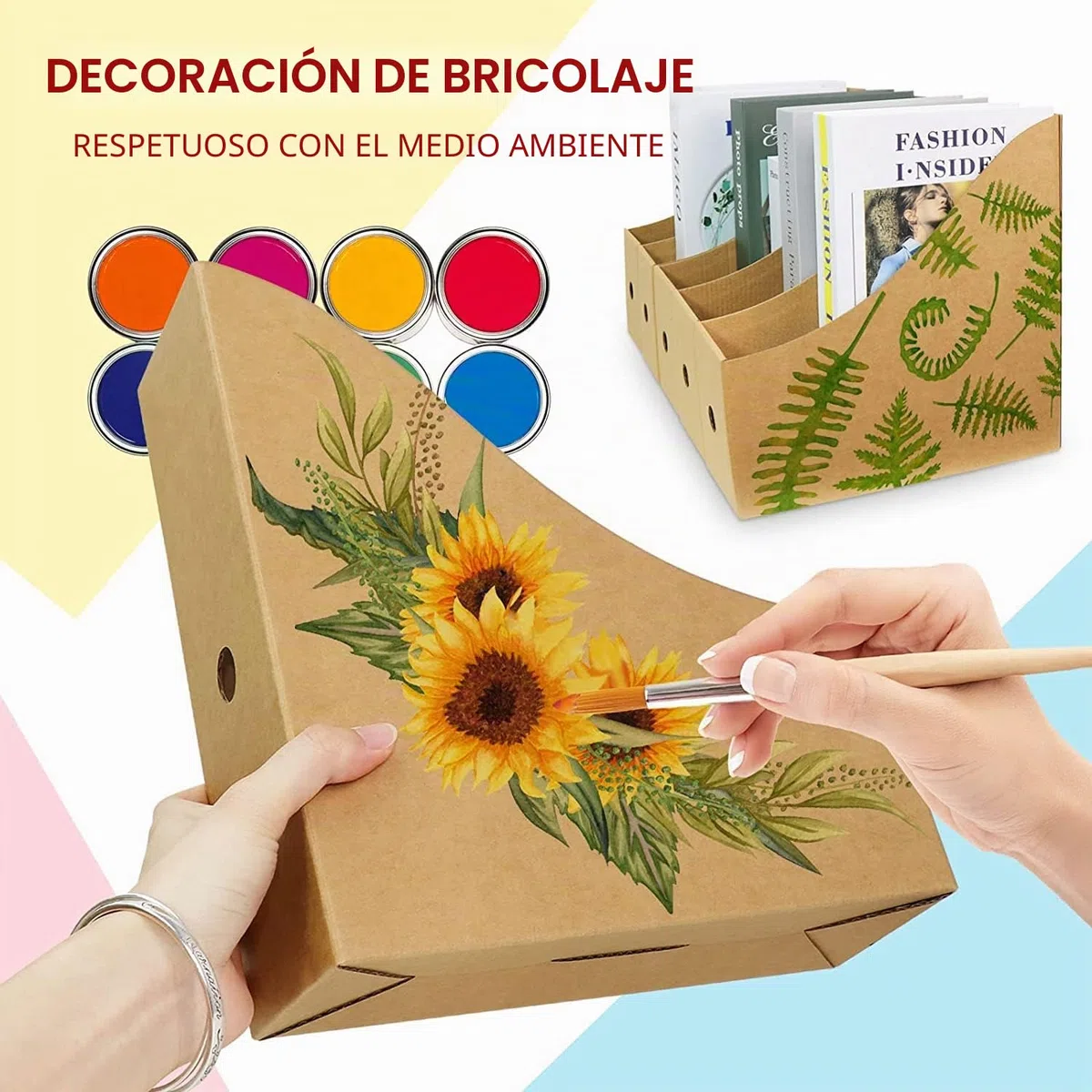 KAHEIGN 12 Piezas Titular de Archivos de Revistas, 26CM x 9CM Revistero de Cartón Kraft Caja de Almacenamiento de Documentos de Papelería Divisor Organizador de Archivos A4 para Hogar Oficina Escuela