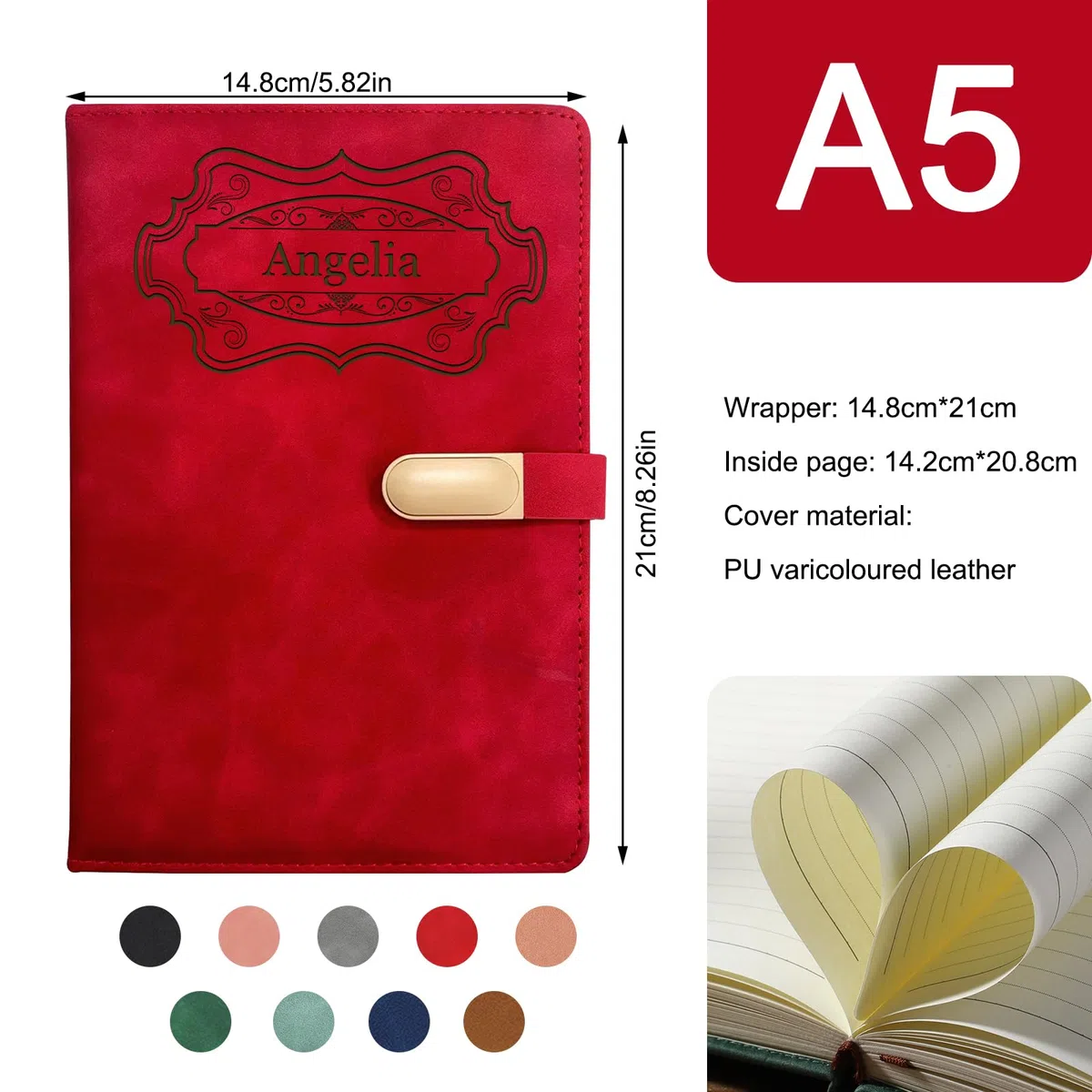 Cuaderno personalizado con nombre grabado, Diario de cuero personalizable para hombres y mujeres