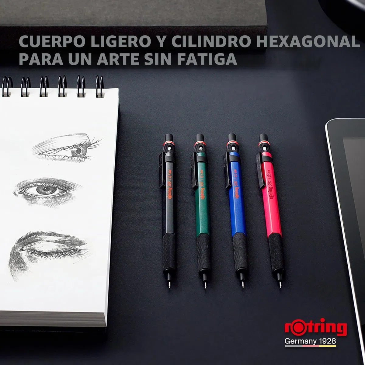 Rotring 500 portaminas de 0,7 mm, cuerpo negro